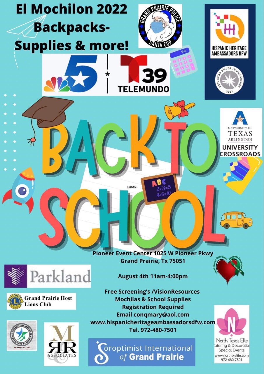 “Back to School” será el 4 de agosto en Grand Prairie de la Cámara de Comercio Hispana